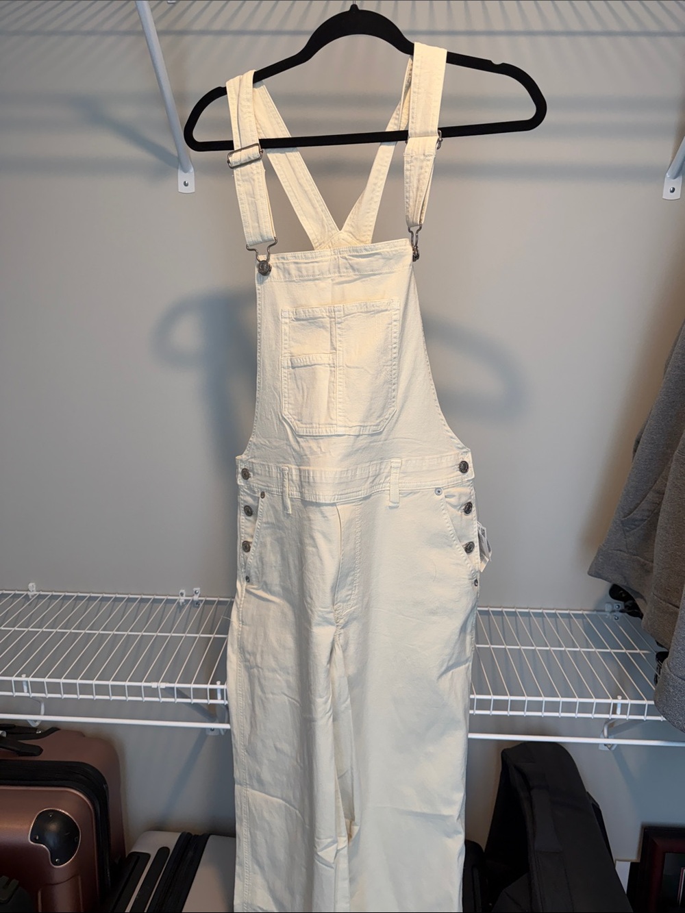American Eagle Outfitters Cream Utility Overalls